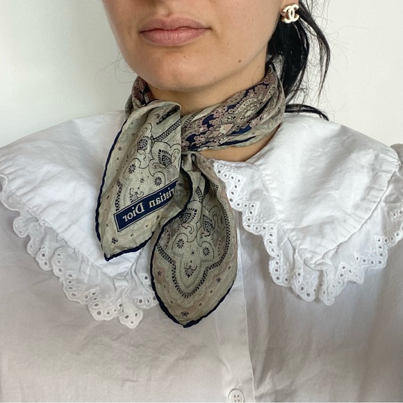 Christian Dior Vintage Square Neck Scarf